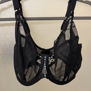 Elomi Sheer Black Embroidered Bra